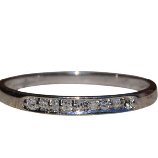 SOLD - The Altha:  White Gold Stackable Band with Diamonds