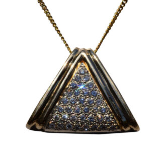 The Duke Field:  Yellow Gold and Diamond Slide Pendant