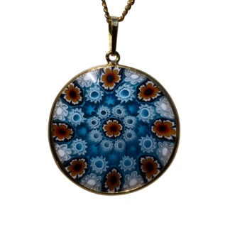 The Medart:  Murano Venetian Glass Pendant in Yellow Gold