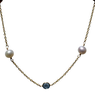 SOLD - The Florala:  Multistone Station Necklace in Yellow Gold