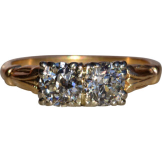 The Lyndale:  Ladies Antique Two Tone 14K Engagement Ring
