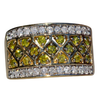 The Brookwood:  Ladies Yellow Gold Cocktail Ring set with Diamonds