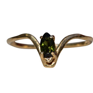 The Sproul:  Ladies 14K Yellow Gold Petite Ring set with Tourmaline