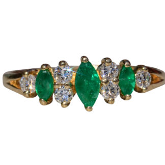 SOLD - The DelCastle:  Ladies 14K Emerald and Diamond Ring