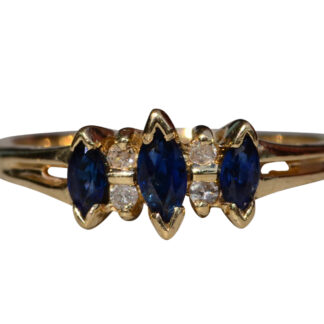 SOLD - The Faithorne:  Ladies 14K Sapphire and Diamond Ring
