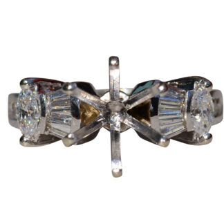 Ladies Platinum Mounting set with Side Diamonds