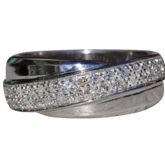 The Kynlyn: Ladies 14K White Gold Pave Set Diamond Band