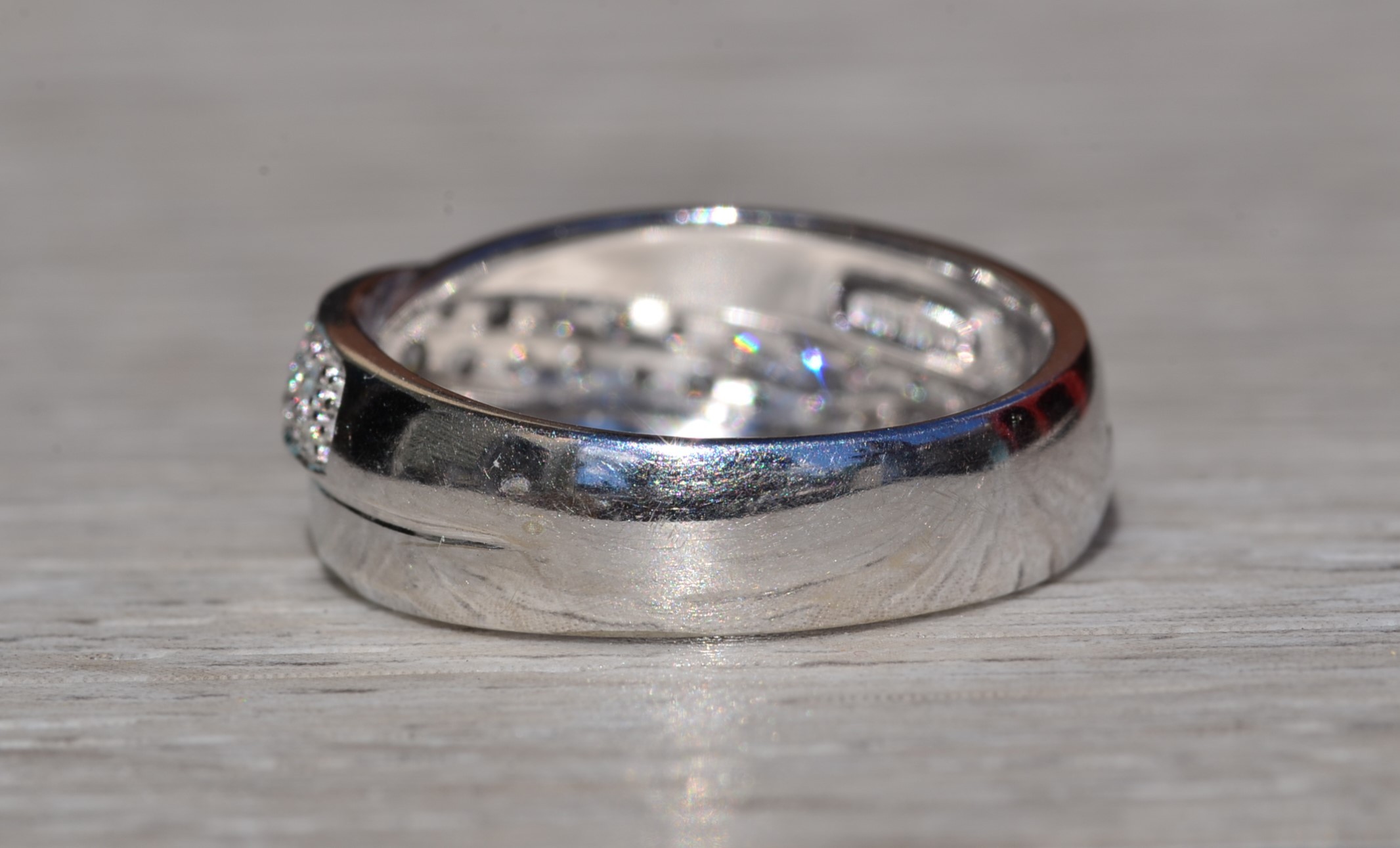 The Kynlyn: Ladies 14K White Gold Pave Set Diamond Band - Image 4