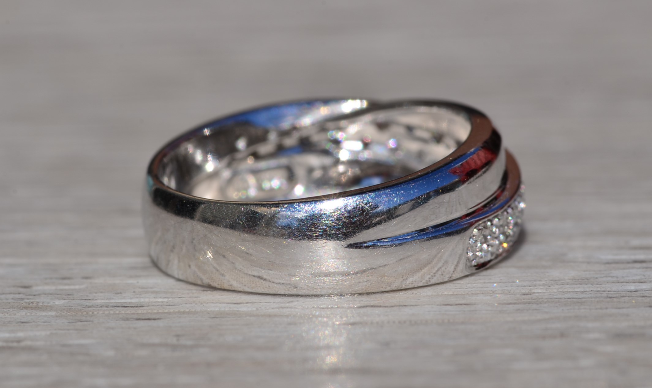 The Kynlyn: Ladies 14K White Gold Pave Set Diamond Band - Image 5