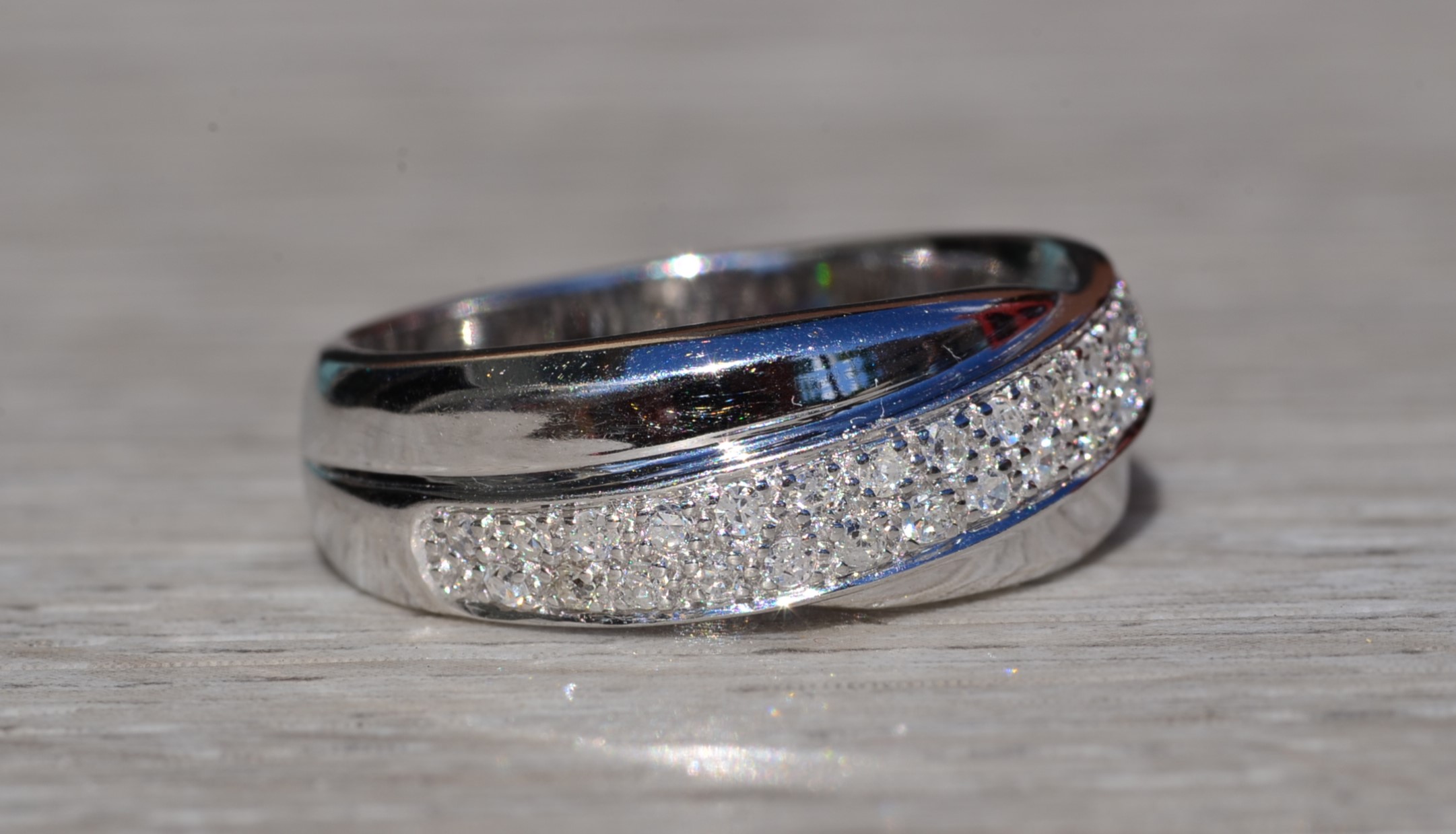 The Kynlyn: Ladies 14K White Gold Pave Set Diamond Band - Image 6