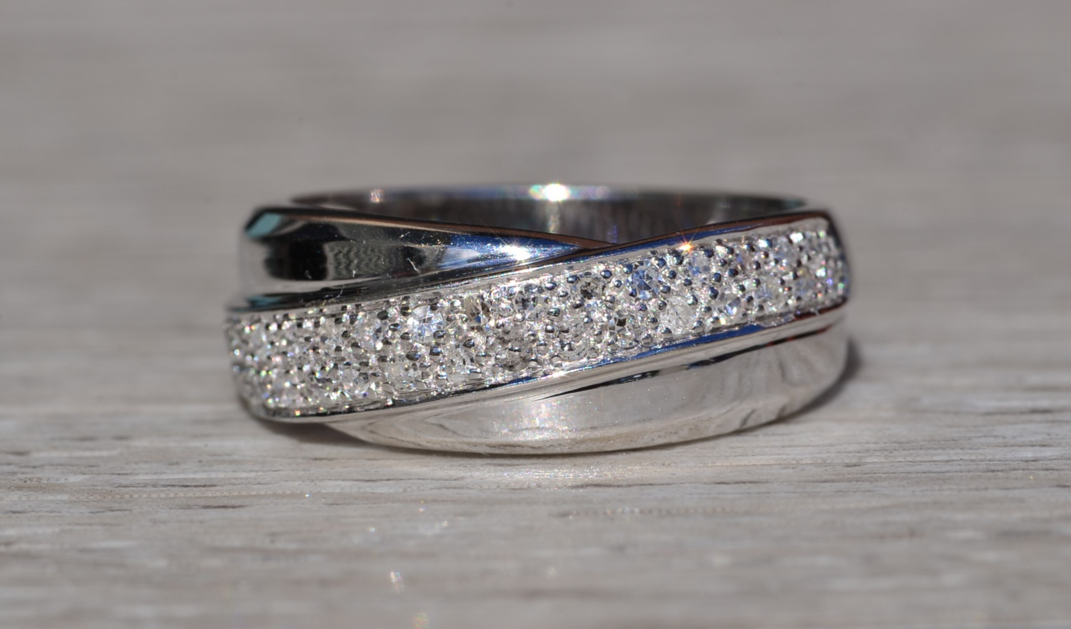 The Kynlyn: Ladies 14K White Gold Pave Set Diamond Band - Image 7