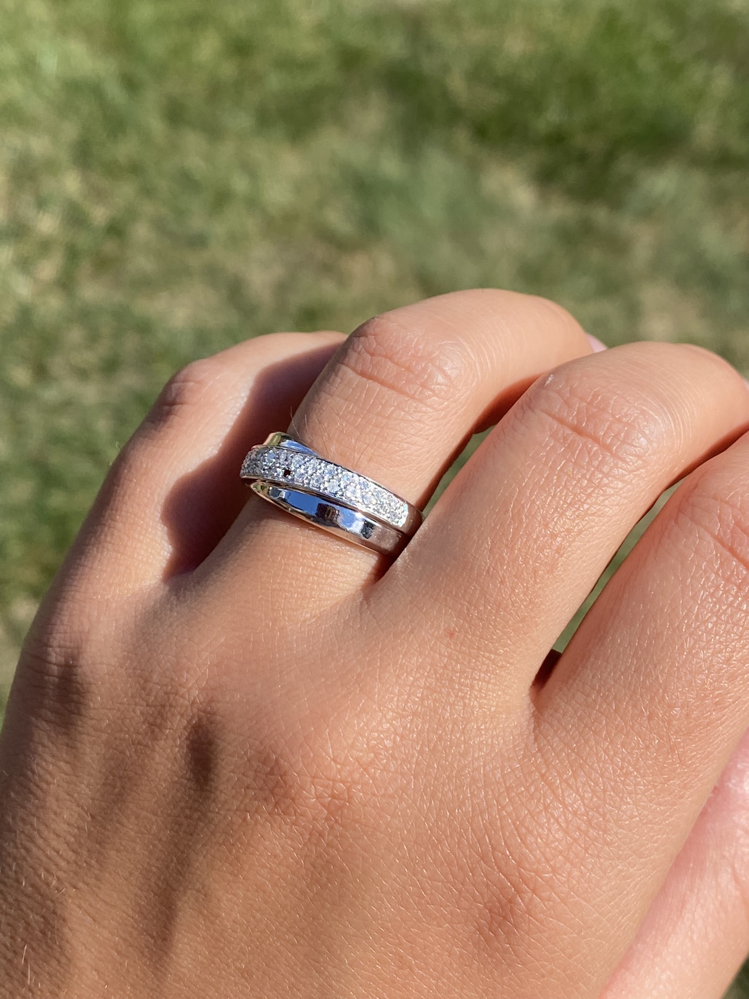 The Kynlyn: Ladies 14K White Gold Pave Set Diamond Band - Image 9