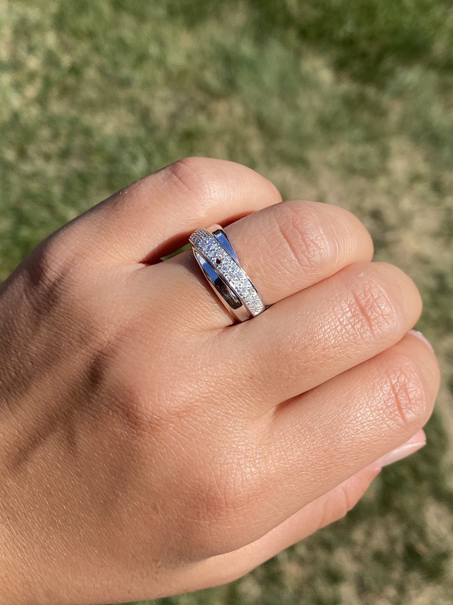 The Kynlyn: Ladies 14K White Gold Pave Set Diamond Band - Image 10