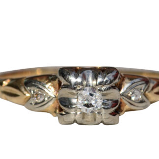 SOLD - The Kingwood:  Ladies Antique 18K Two Tone Diamond Engagement Ring