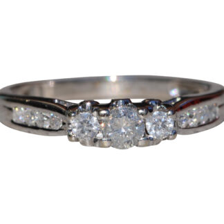 The Dixon House:  Ladies White Gold Three Stone Diamond Engagement Ring