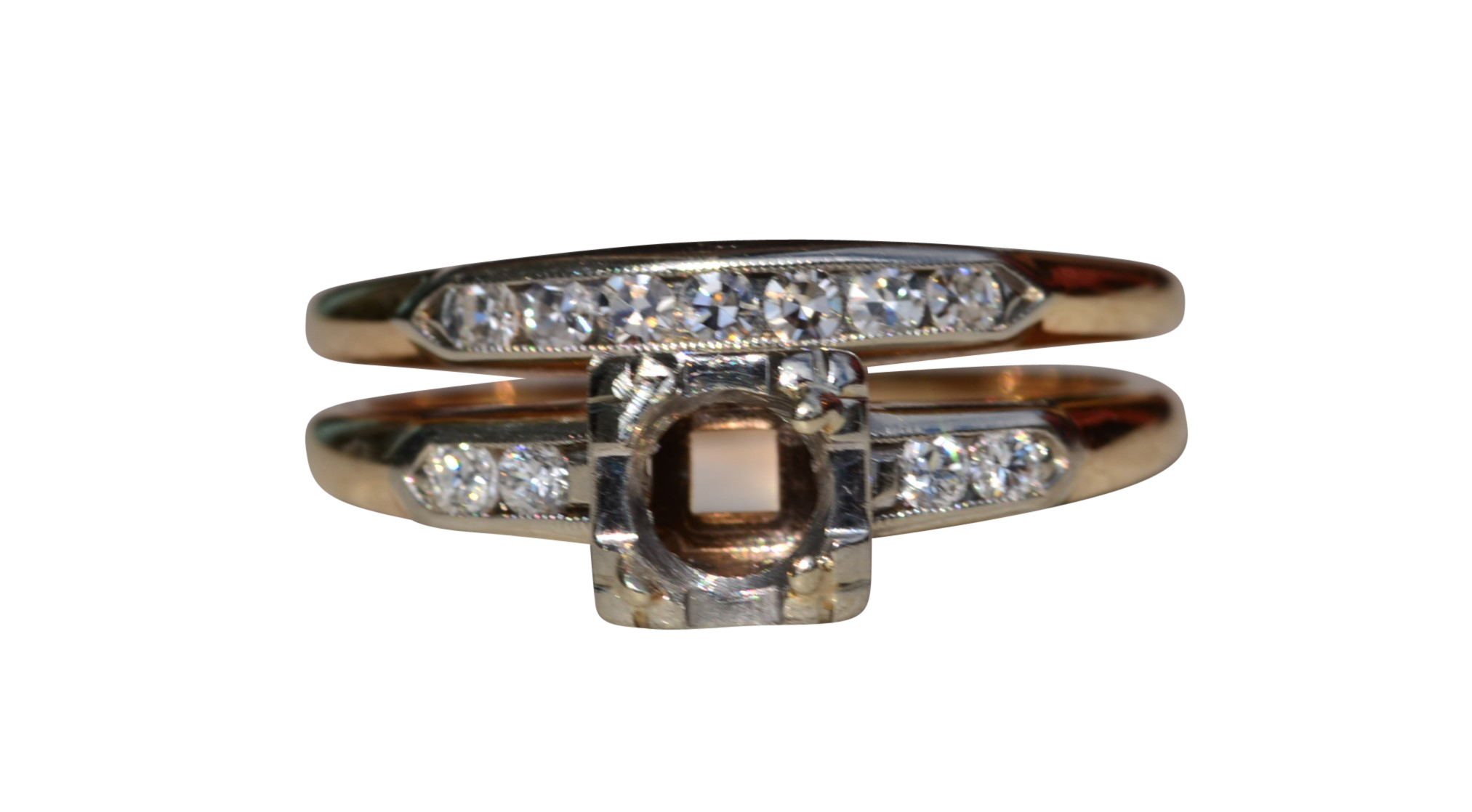 Ladies 14K Yellow Gold Bridal Set Mounting