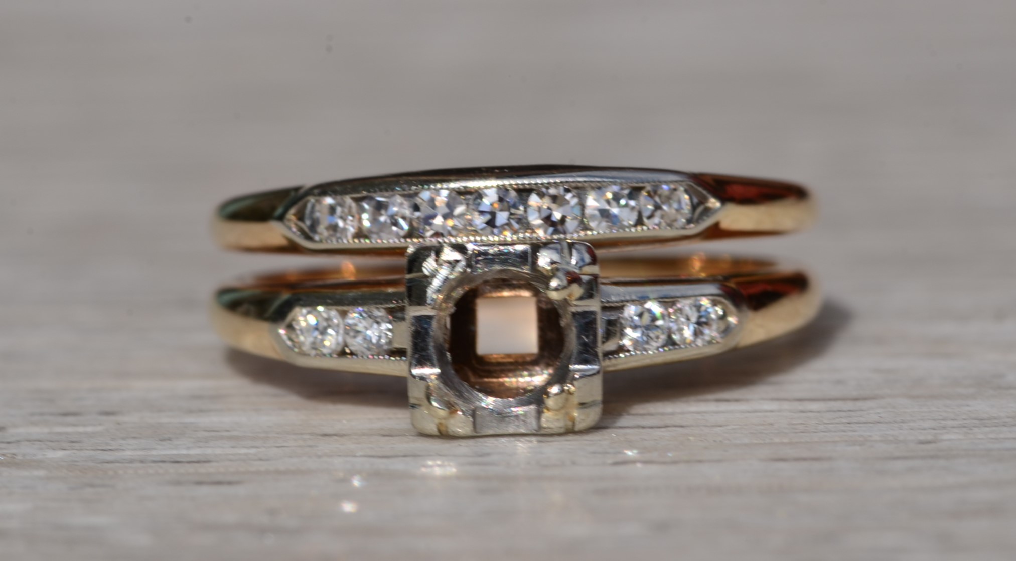 Ladies 14K Yellow Gold Bridal Set Mounting - Image 2