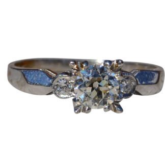 The Bonsall:  Ladies Platinum Engagement Ring set with 0.58 CT Diamond