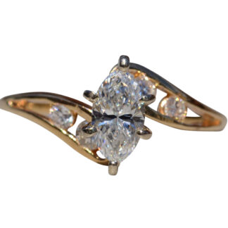 SOLD - The Redden:  Ladies 14K Yellow Gold Engagement Ring set with 0.45CT Diamond