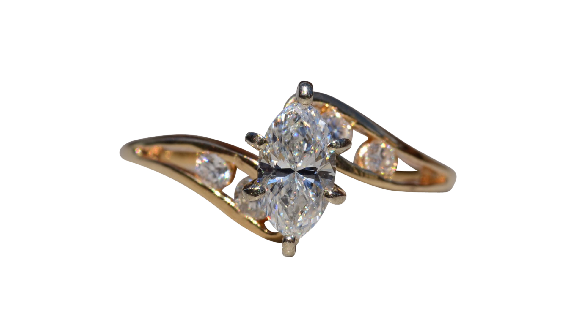 SOLD - The Redden: Ladies 14K Yellow Gold Engagement Ring set with 0.45CT Diamond