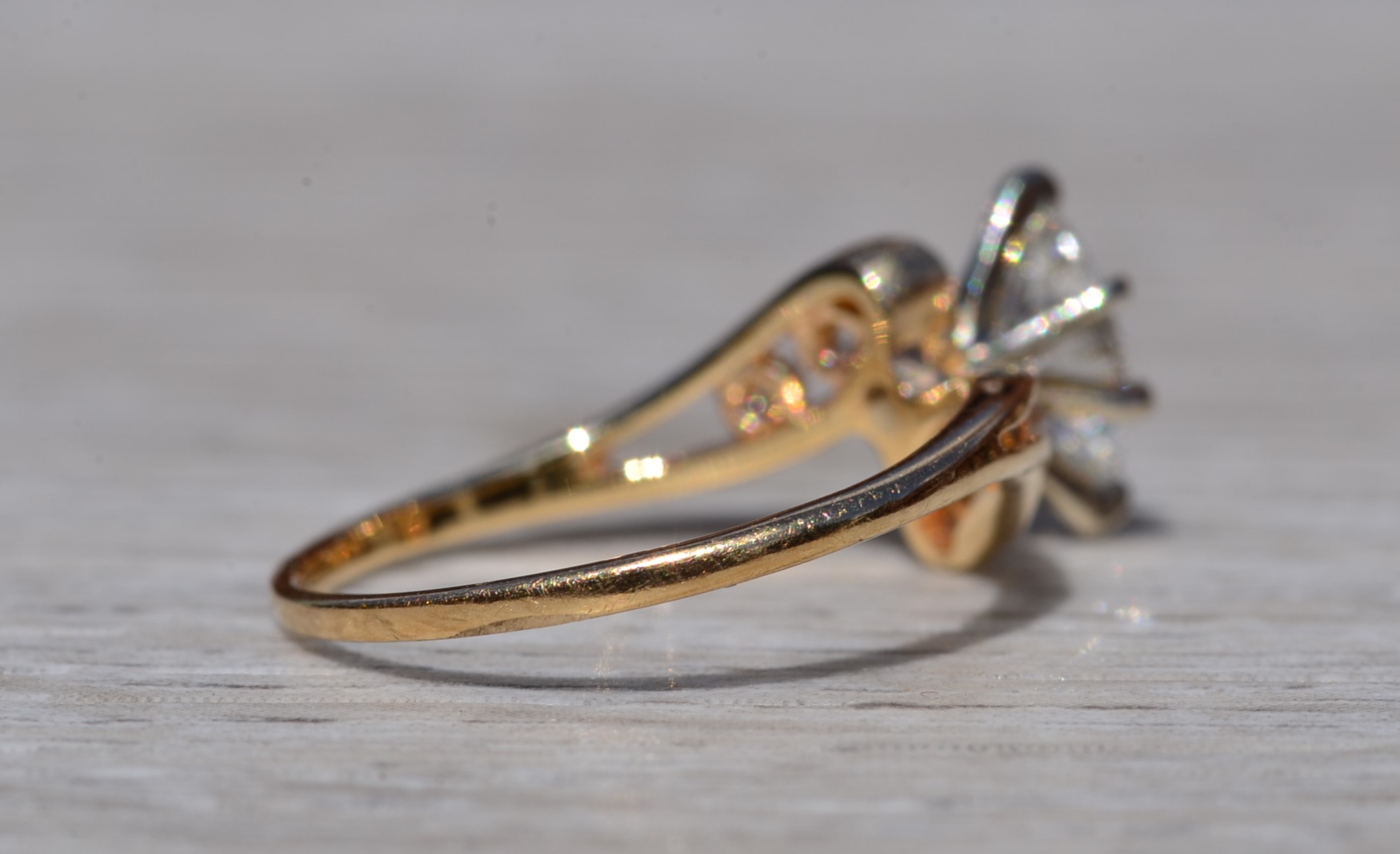 SOLD - The Redden: Ladies 14K Yellow Gold Engagement Ring set with 0.45CT Diamond - Image 5