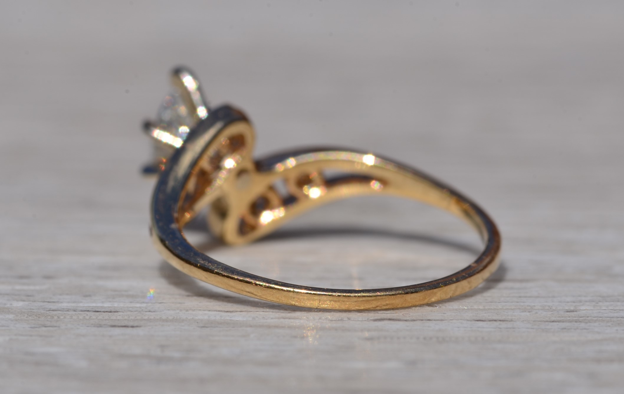 SOLD - The Redden: Ladies 14K Yellow Gold Engagement Ring set with 0.45CT Diamond - Image 4