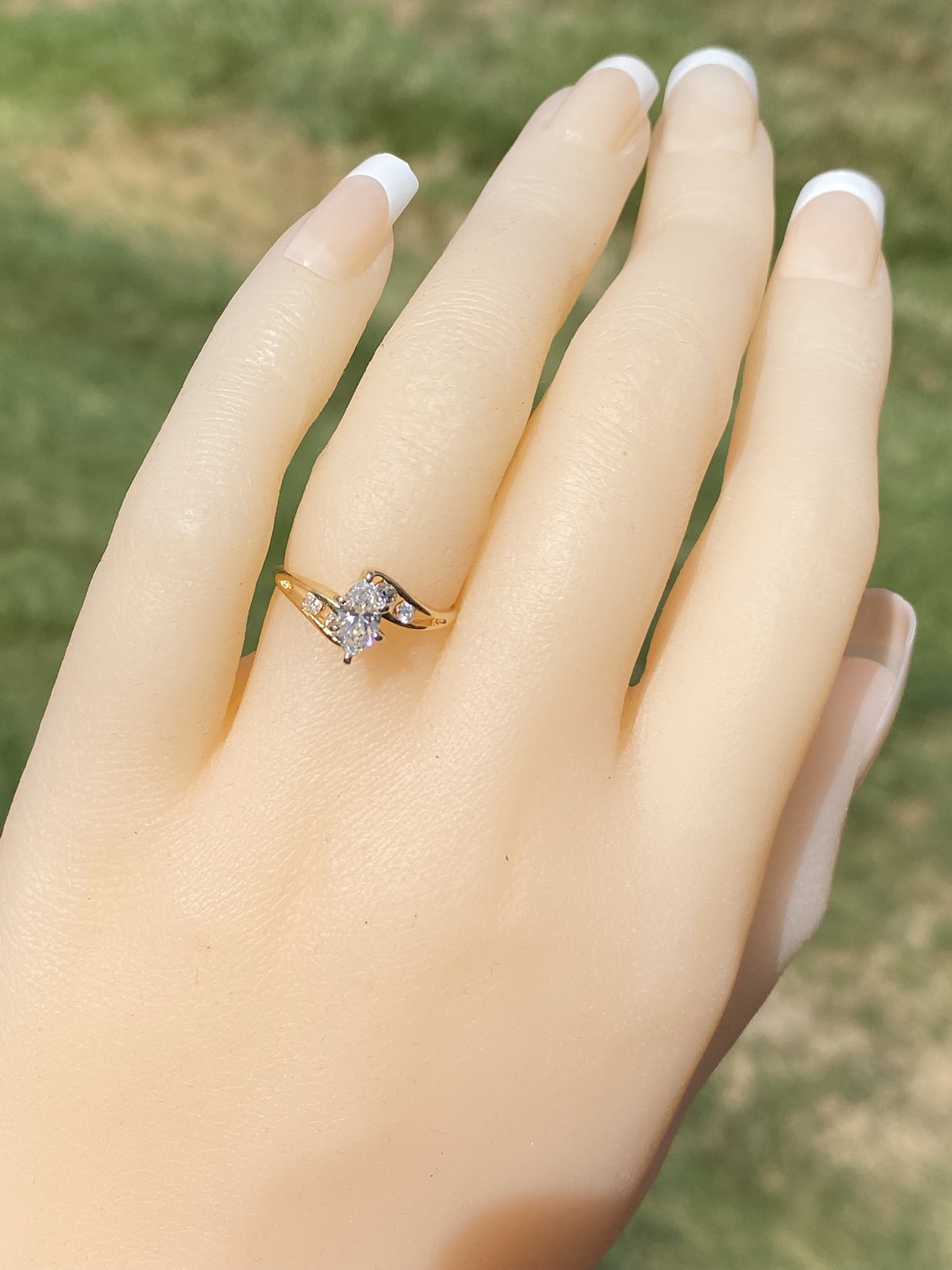 SOLD - The Redden: Ladies 14K Yellow Gold Engagement Ring set with 0.45CT Diamond - Image 9