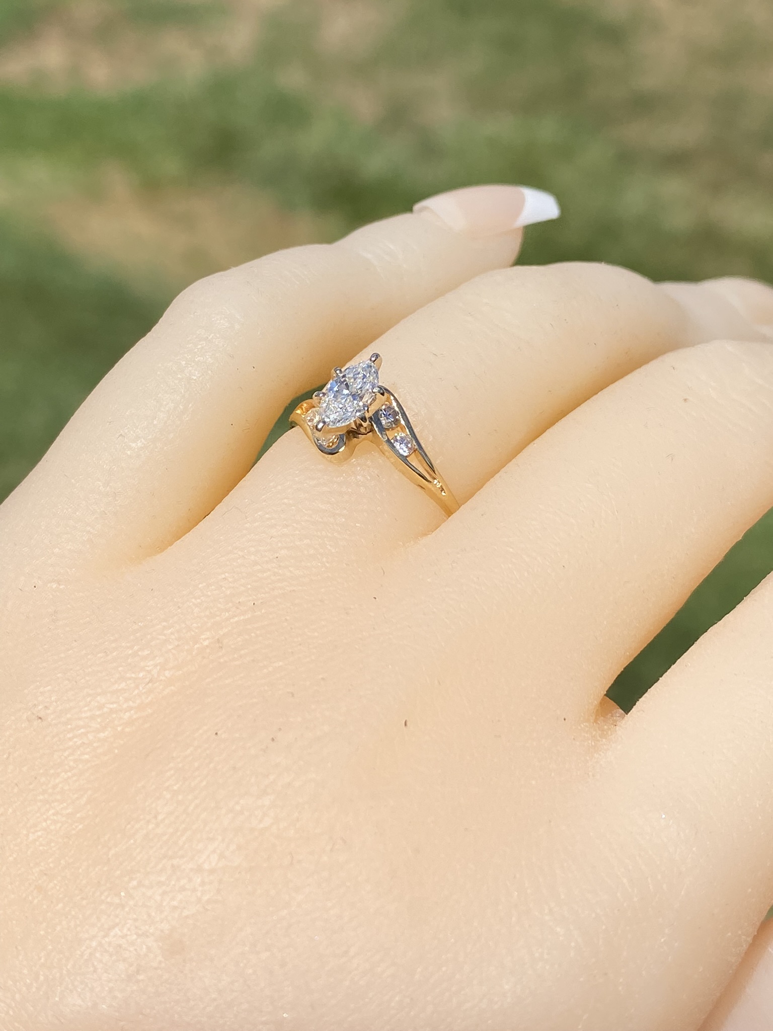 SOLD - The Redden: Ladies 14K Yellow Gold Engagement Ring set with 0.45CT Diamond - Image 10