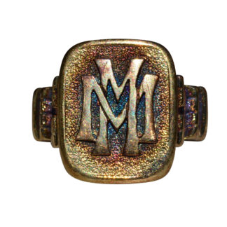 SOLD - The Walmsly:  Antique Ladies 14K Yellow Gold Monogramed Cocktail Ring