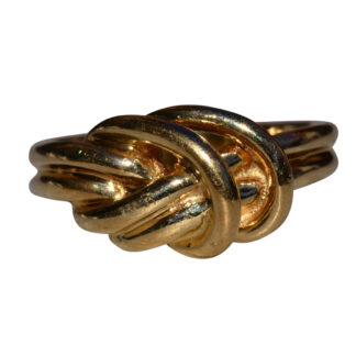 The Crestover:  Ladies 14K Yellow Gold Knot Style Cocktail Ring
