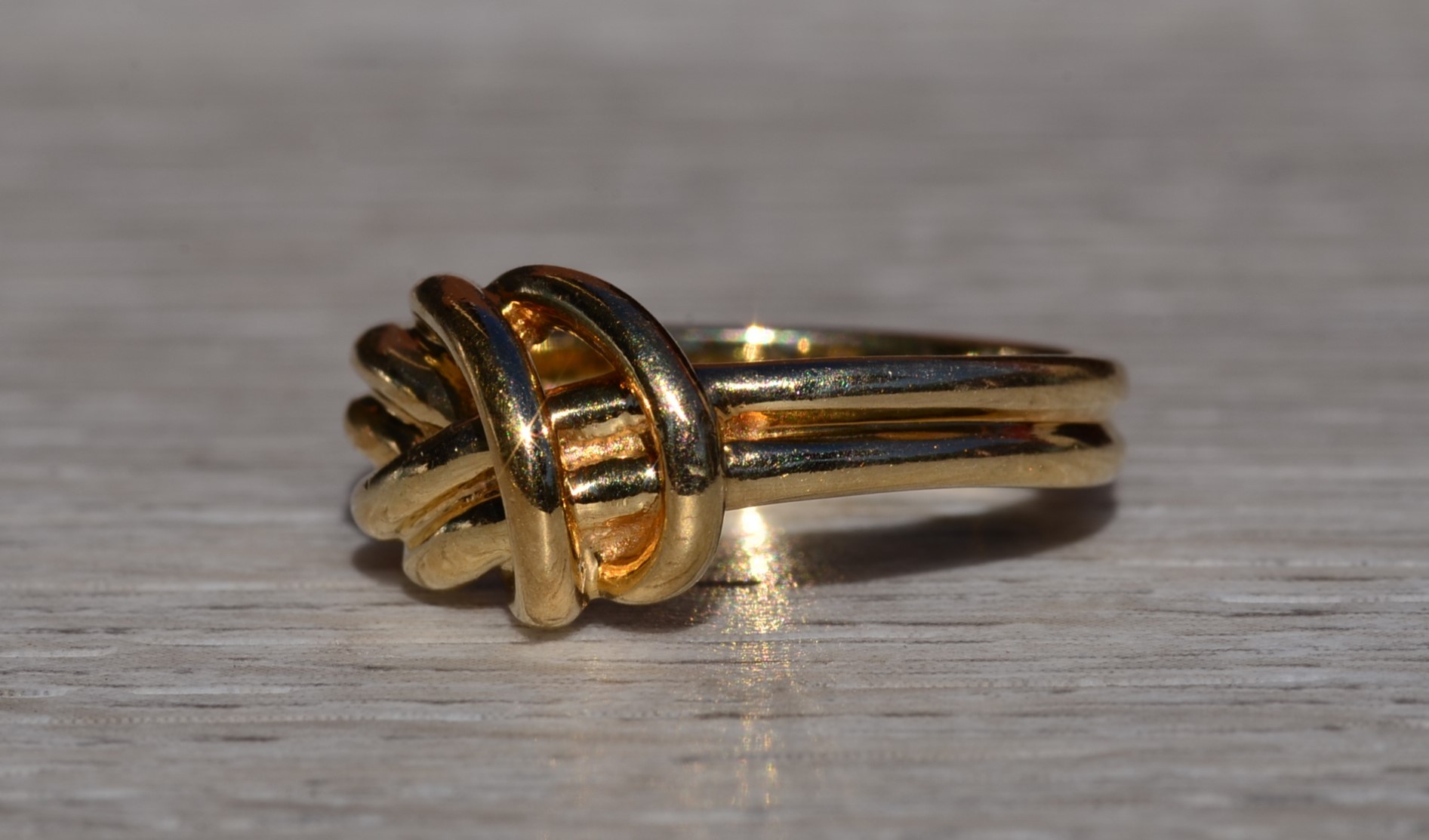 The Crestover: Ladies 14K Yellow Gold Knot Style Cocktail Ring - Image 3