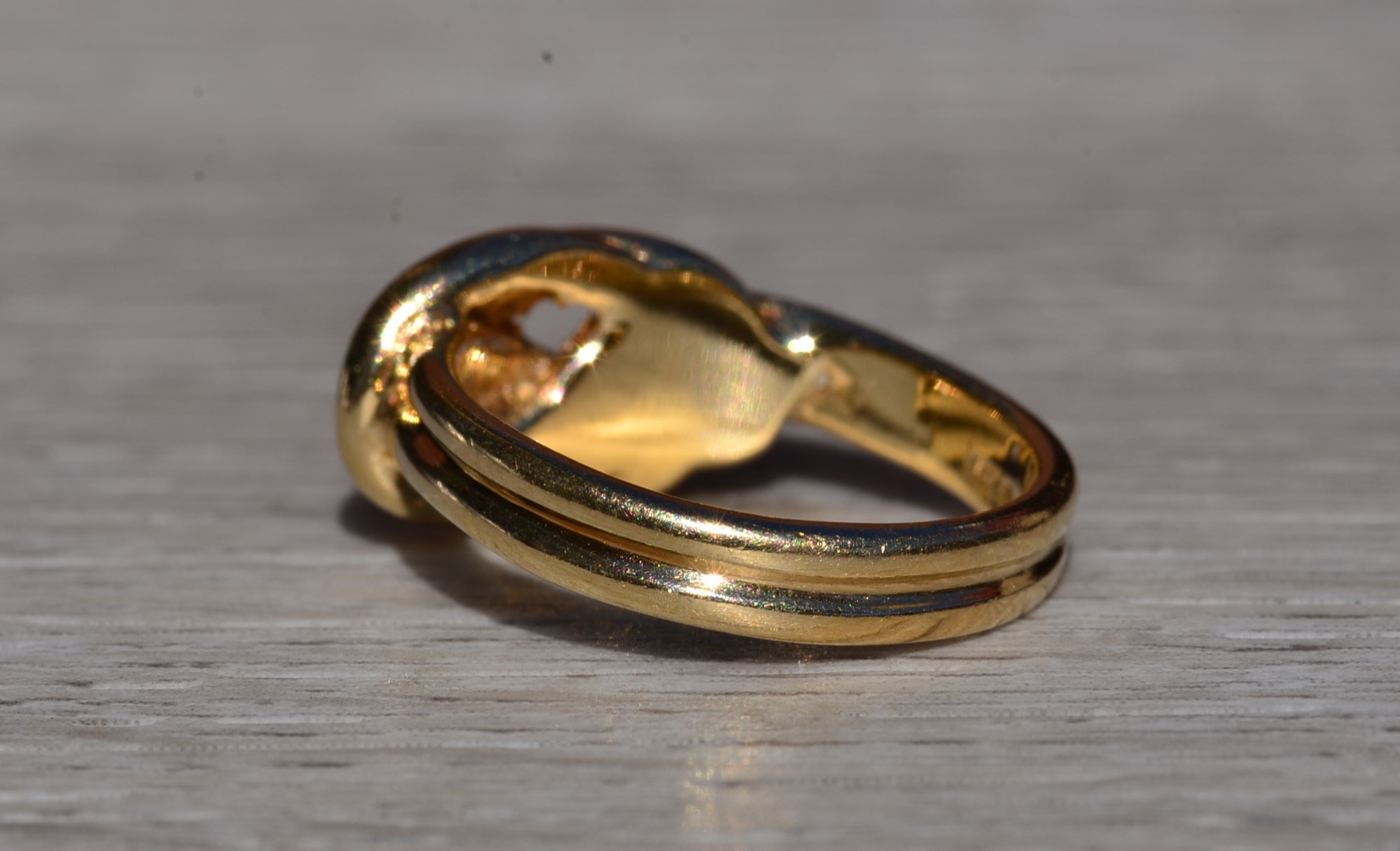 The Crestover: Ladies 14K Yellow Gold Knot Style Cocktail Ring - Image 4