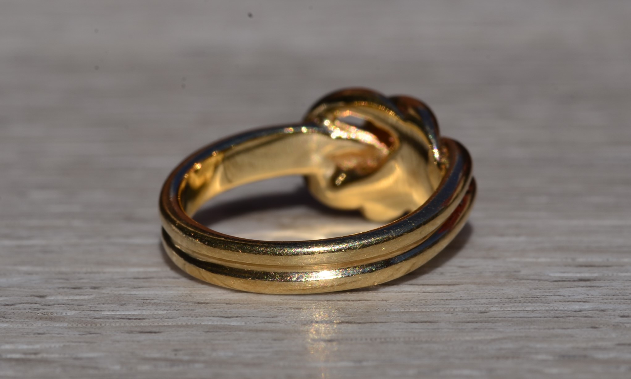 The Crestover: Ladies 14K Yellow Gold Knot Style Cocktail Ring - Image 5