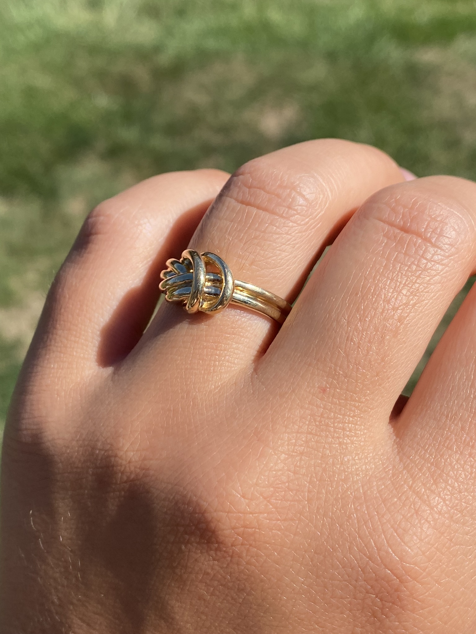 The Crestover: Ladies 14K Yellow Gold Knot Style Cocktail Ring - Image 9