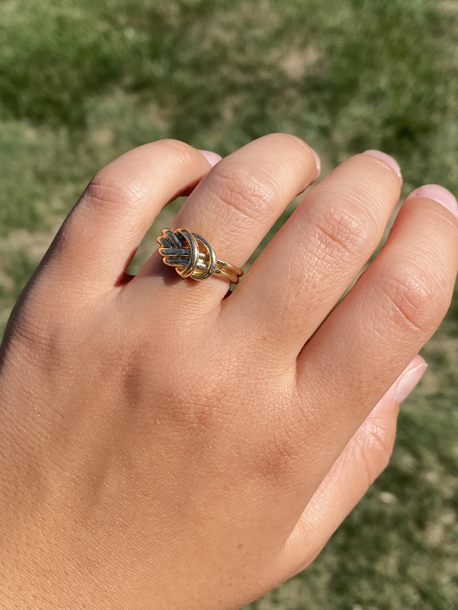 The Crestover: Ladies 14K Yellow Gold Knot Style Cocktail Ring - Image 10