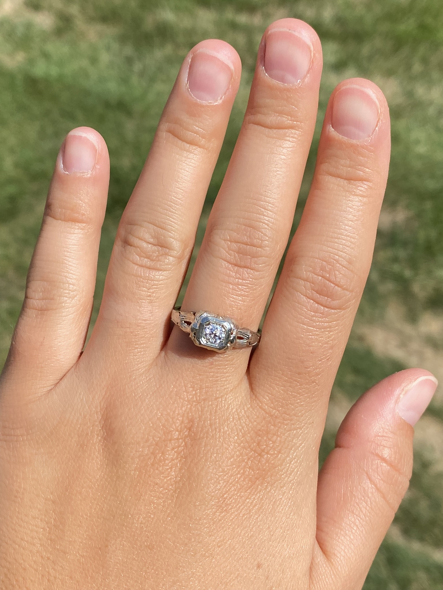 The Diffendall: Ladies Antique 14K Engagement Ring set with 0.33 CTW Diamond - Image 8