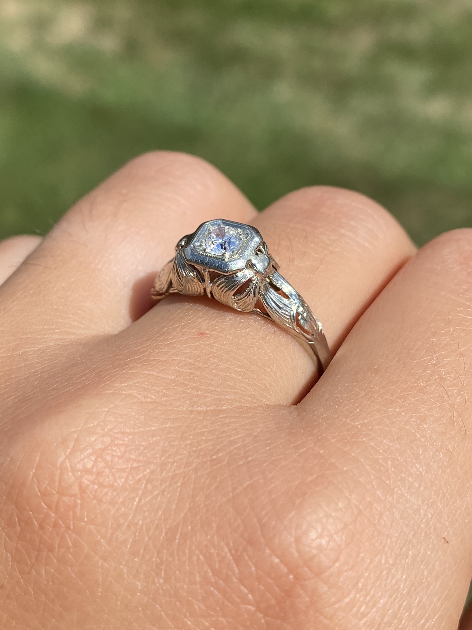 The Diffendall: Ladies Antique 14K Engagement Ring set with 0.33 CTW Diamond - Image 10