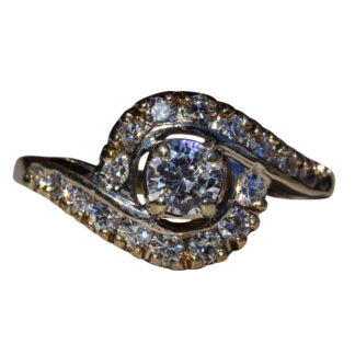Ladies 14K White Gold Semi Mount set with Diamonds