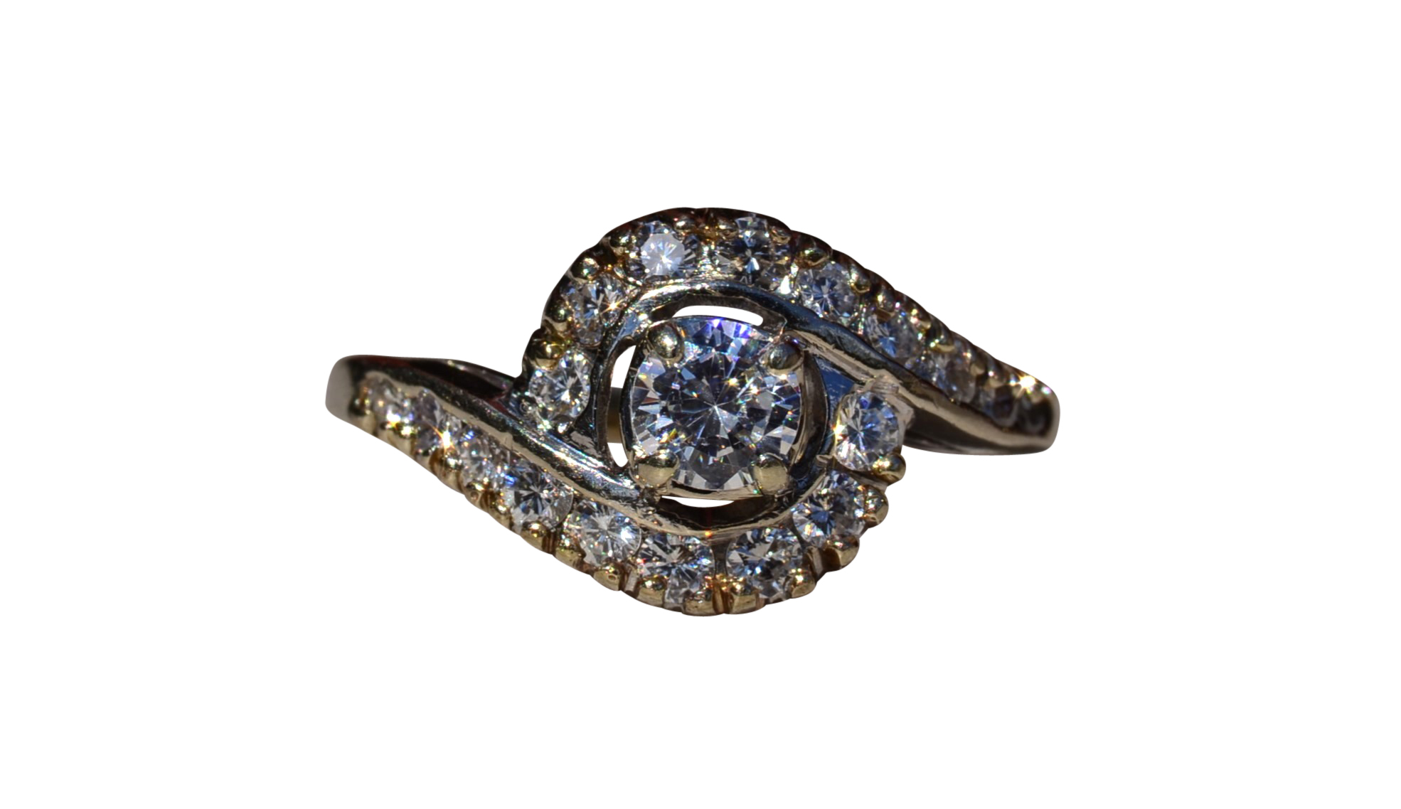 Ladies 14K White Gold Semi Mount set with Diamonds