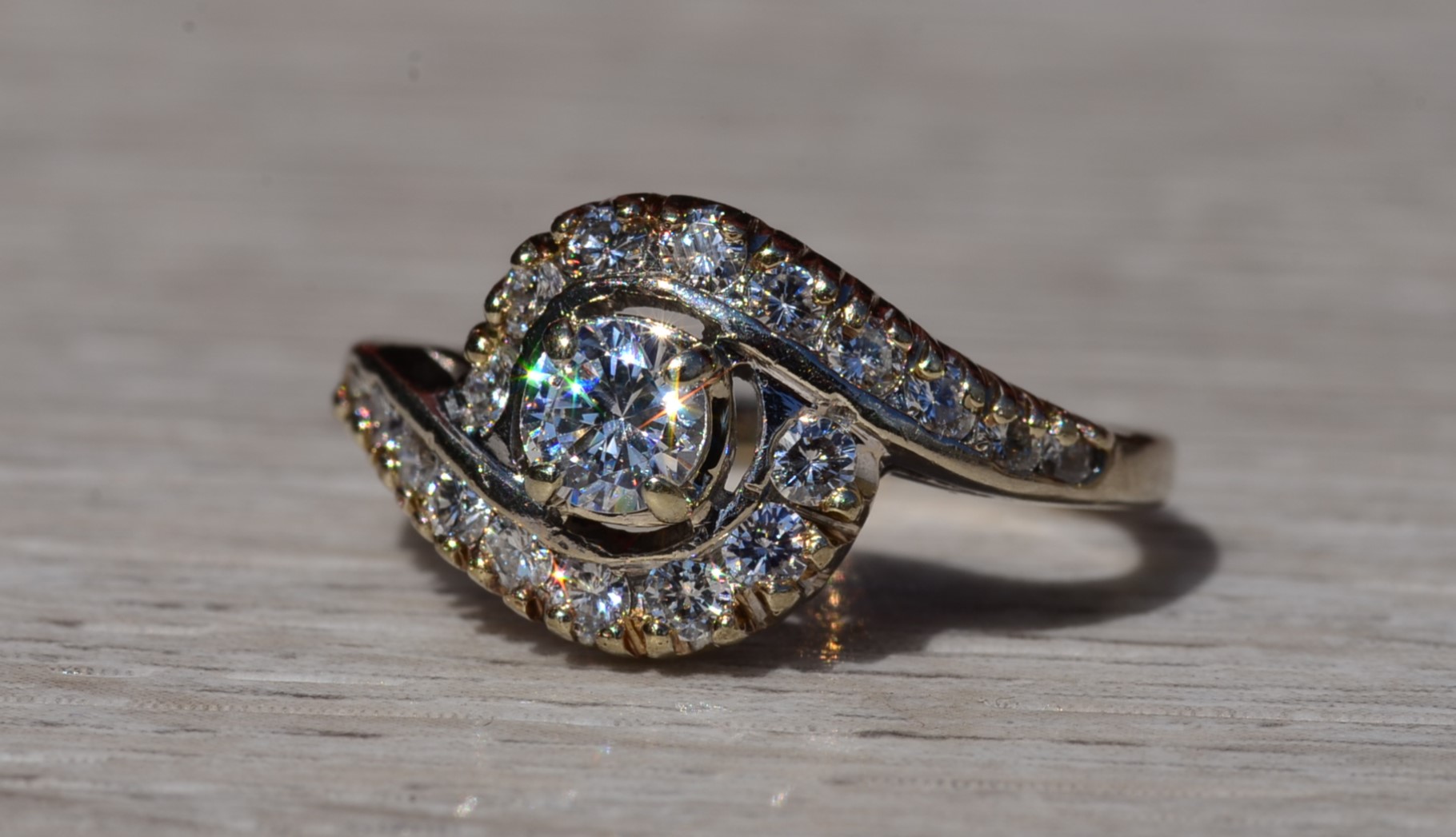 Ladies 14K White Gold Semi Mount set with Diamonds - Image 3