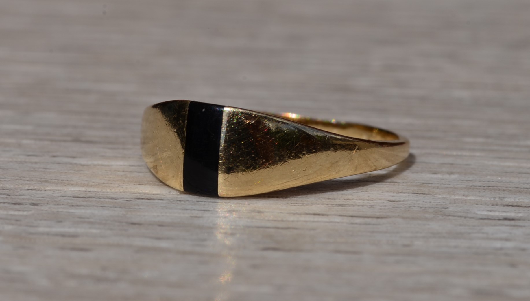 SOLD - The Lindera: Ladies 14K Petite Cocktail Ring set with Onyx - Image 3