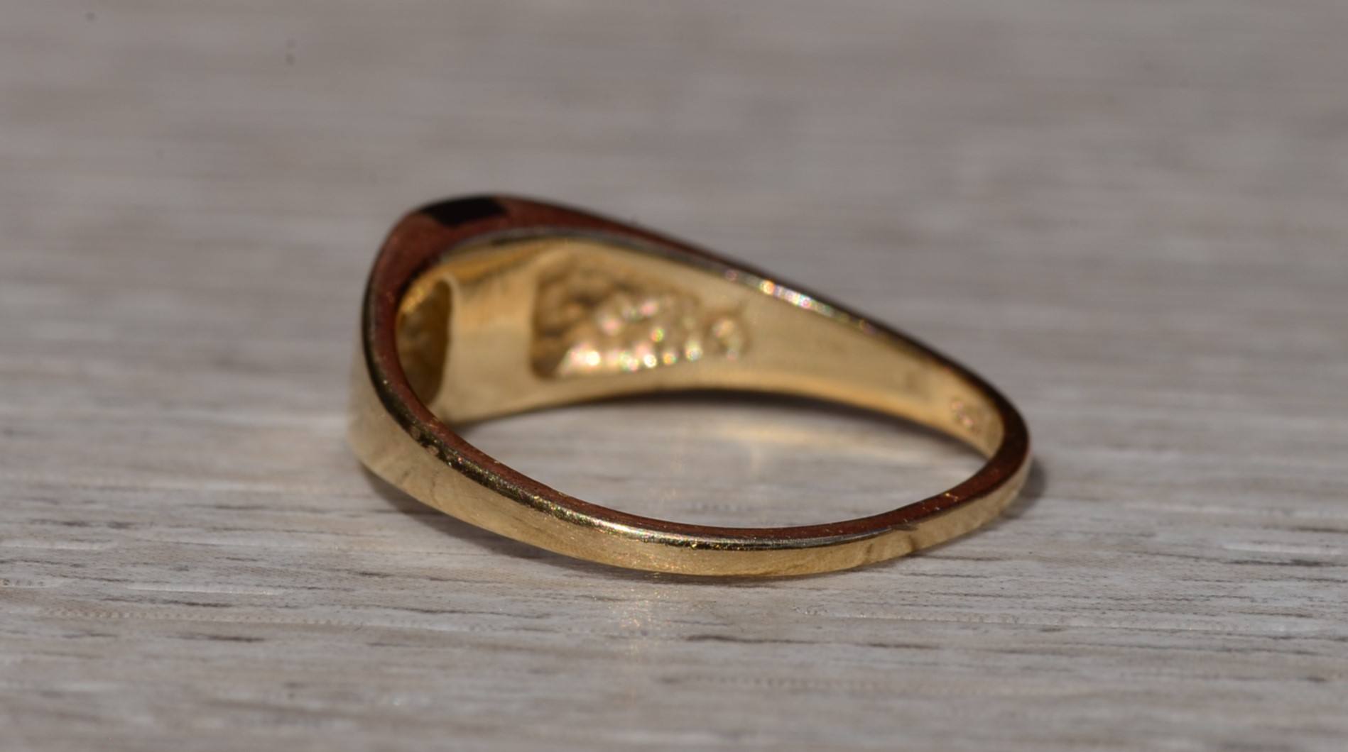 SOLD - The Lindera: Ladies 14K Petite Cocktail Ring set with Onyx - Image 4