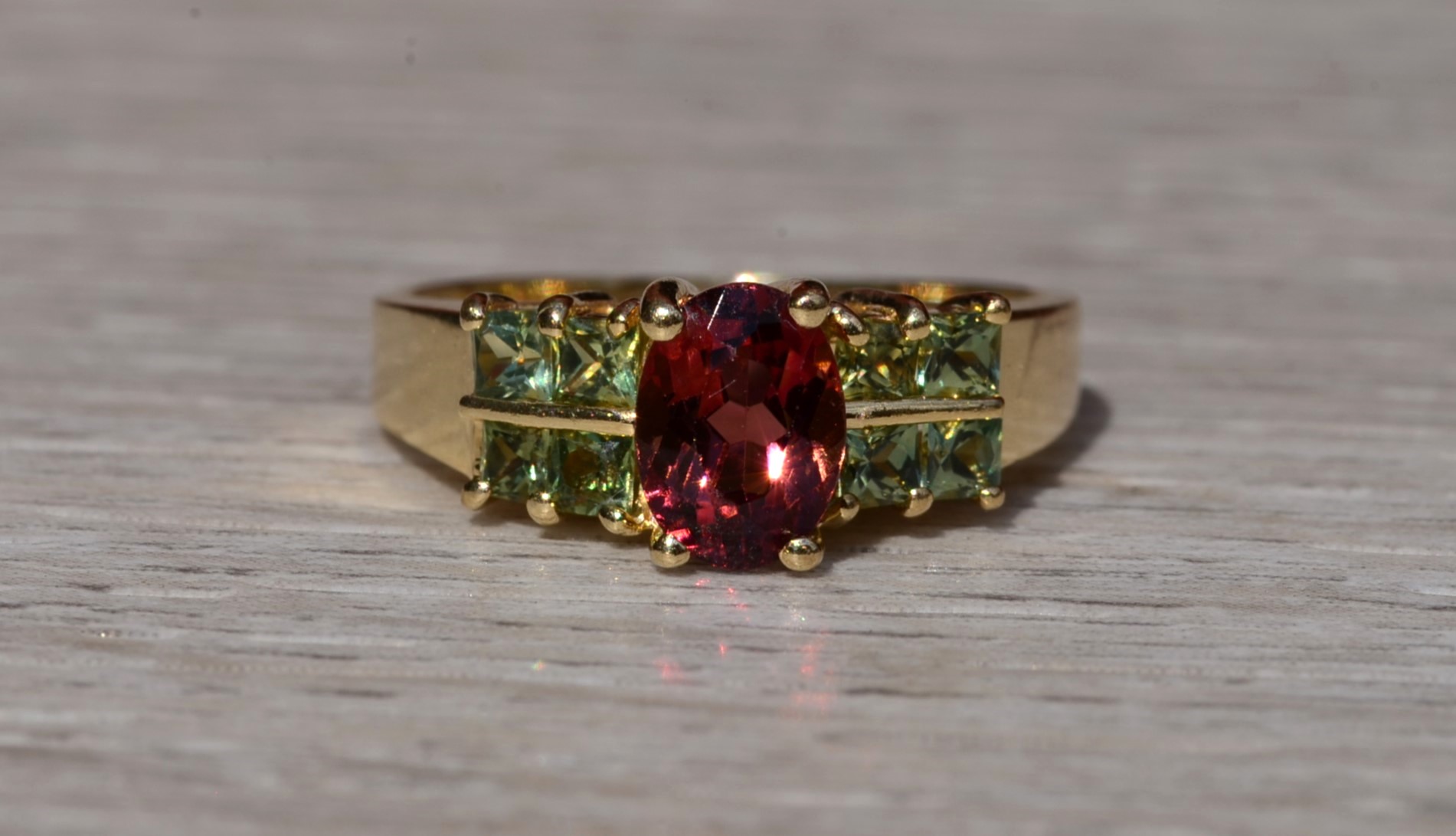 SOLD - The Bayner: Ladies 14K Yellow Gold Tourmaline Ring - Image 7