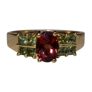 SOLD - The Bayner:  Ladies 14K Yellow Gold Tourmaline Ring