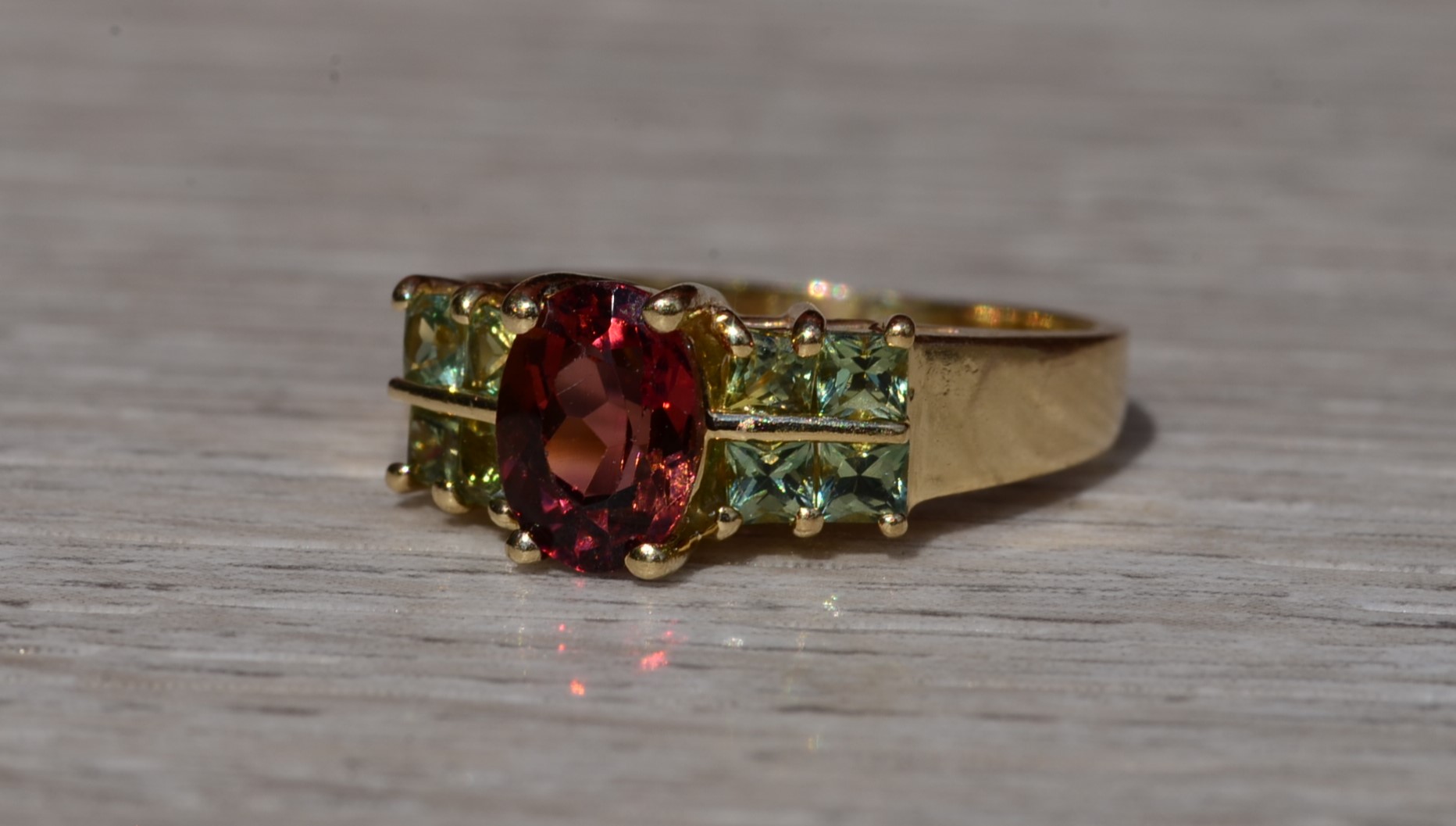 SOLD - The Bayner: Ladies 14K Yellow Gold Tourmaline Ring - Image 3