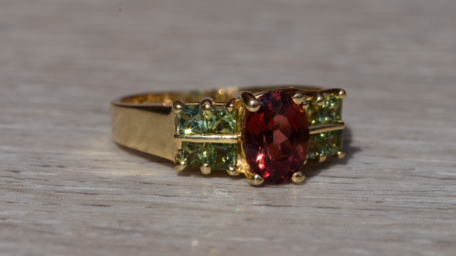 SOLD - The Bayner: Ladies 14K Yellow Gold Tourmaline Ring - Image 6