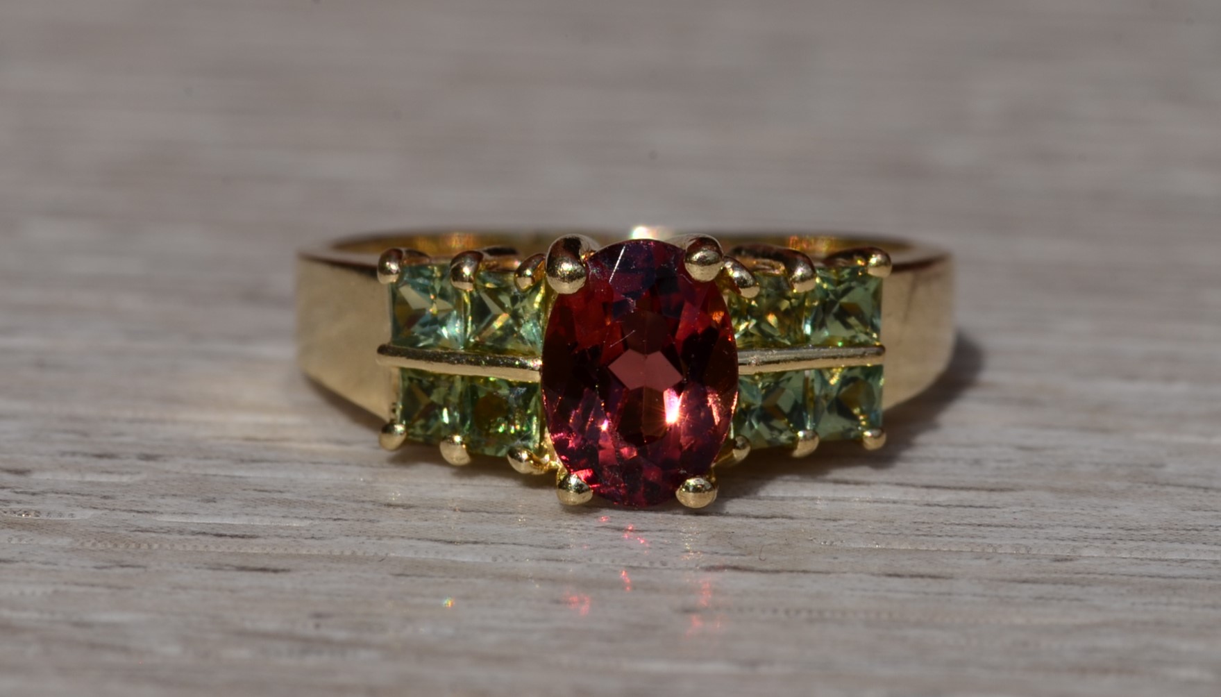 SOLD - The Bayner: Ladies 14K Yellow Gold Tourmaline Ring - Image 2