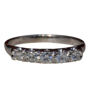 The Midego:  Ladies 14K White Gold Diamond Wedding Band