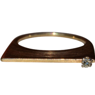 SOLD - The Viridian:  Ladies Modern 14K Yellow Gold Statement Ring set with Diamond