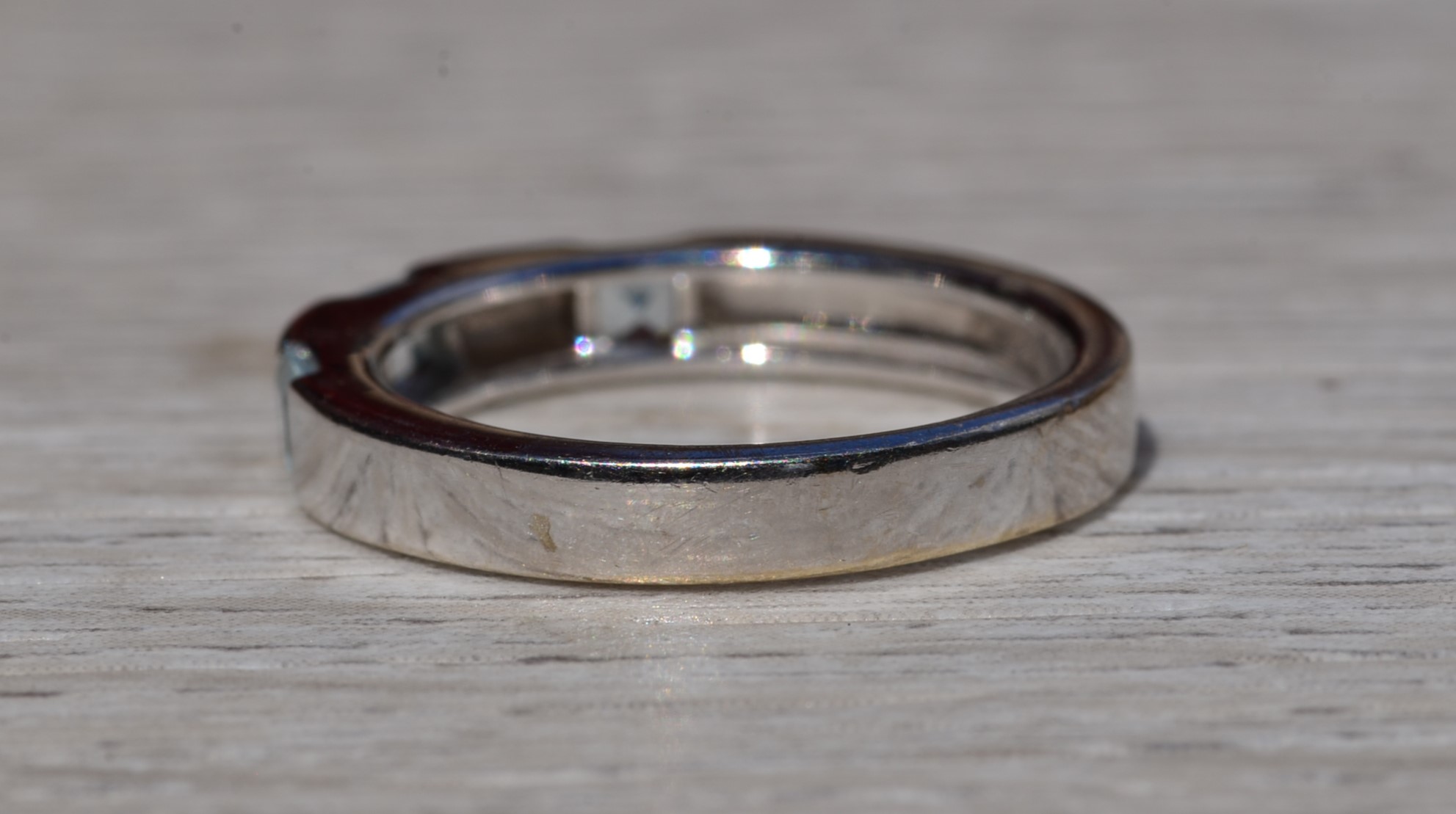 SOLD - The Perrywood: Ladies 14K White Gold Band set with Aquamarine - Image 4